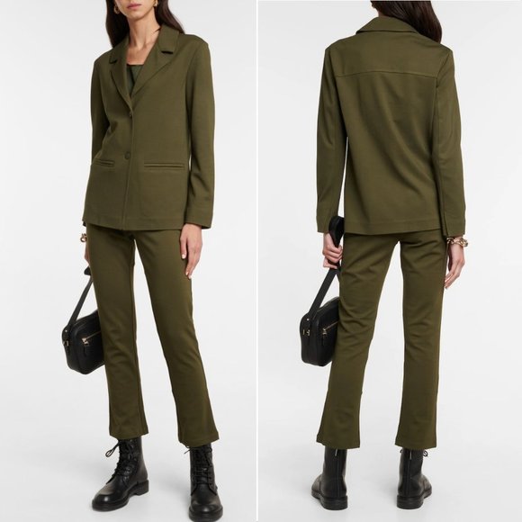 MAX MARA Leisure Cluny Jersey BLAZER Size XL Dark Green NEW $425 - Picture 2 of 10